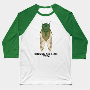 Cicada Insect Great Eastern Broods XIX & XIII USA 2024 Baseball T-Shirt